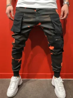 Pants For Men Casual Camouflage Yellow Men's Pants