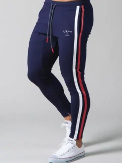 Pants For Men Casual Color Block Tapered Fit Sweatpants Dark Navy Sweatpants