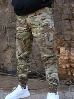 Pants For Men Casual Irregular Camouflage Natural Waist tapered fit Camouflage Men's Pants