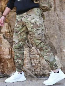 Pants For Men Casual Irregular Camouflage Natural Waist tapered fit Camouflage Men's Pants