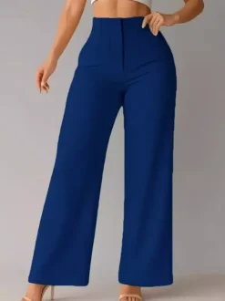 Pants Khaki Raised Waist Trousers