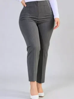 Pants Khaki Raised Waist Trousers