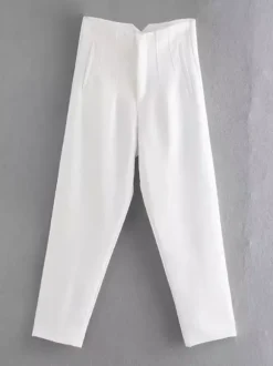 Pants Khaki Raised Waist Trousers