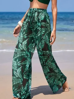 Pants Orange Red Raised Waist Trousers