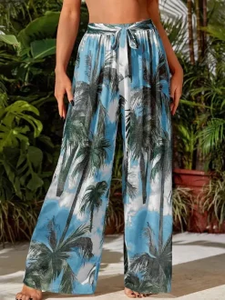 Pants Orange Red Raised Waist Trousers