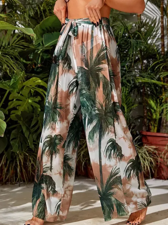 Pants Orange Red Raised Waist Trousers