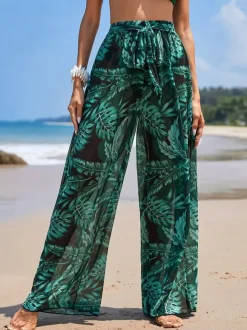 Pants Orange Red Raised Waist Trousers