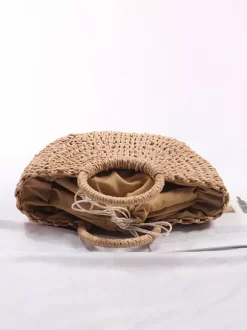 Paper Rope Woven Bag Casual Beach Handbag For Women 2026