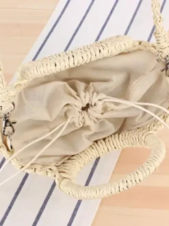 Paper Rope Woven Handbag Beach Vacation Crossbody Bag For Women 2026
