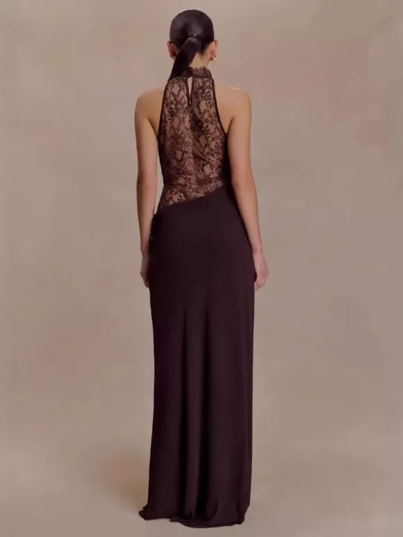 Party Dress Dresses Maxi Burgundy Lace Shaping Classic Semi Formal Dress
