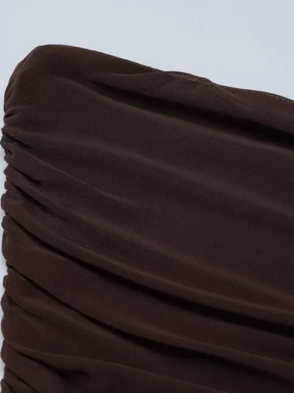 Party Dress Dresses Maxi Coffee Brown Strapless Pleated Sexy Semi Formal Summer Dress