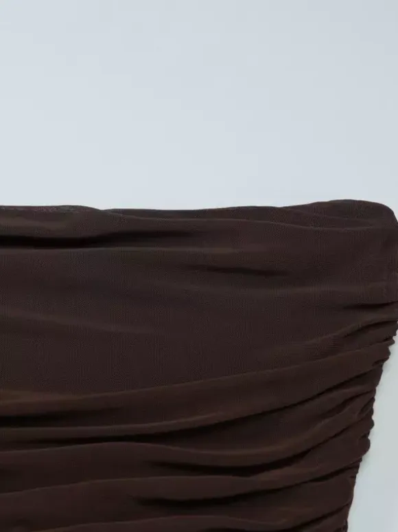 Party Dress Dresses Maxi Coffee Brown Strapless Pleated Sexy Semi Formal Summer Dress