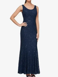 Party Dress For Mother Of The Bride Jewel Neck Long Sleeves Mermaid Lace Wedding Guest Dresses