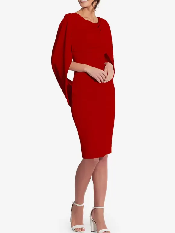 Party Dress For Mother Of The Bride V-Neck Sleeveless A-Line Pleated Knee-Length Wedding Guest Dresses