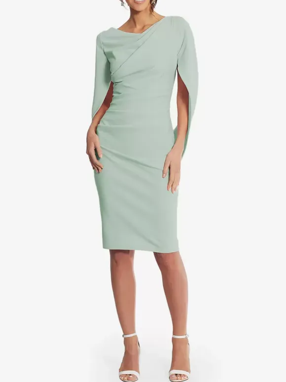Party Dress For Mother Of The Bride V-Neck Sleeveless A-Line Pleated Knee-Length Wedding Guest Dresses