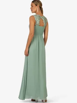 Party Dress For Mother Of The Bride V-Neck Sleeveless A-Line Lace Ankle-Length Guest Dresses For Wedding