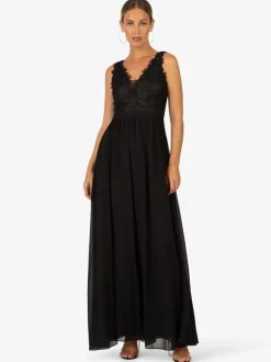 Party Dress For Mother Of The Bride V-Neck Sleeveless A-Line Lace Ankle-Length Guest Dresses For Wedding