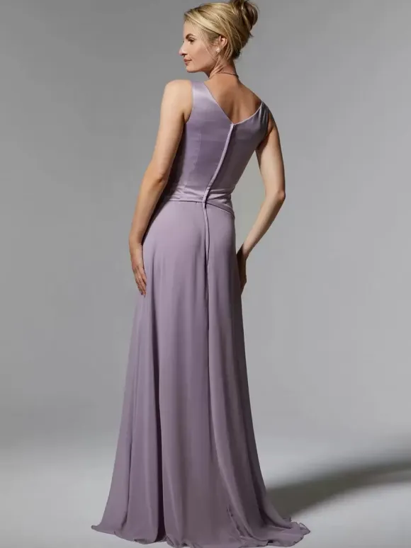 Party Dress For Mother Of The Bride V-Neck Sleeveless Mermaid Flowers With Train Guest Dresses For Wedding