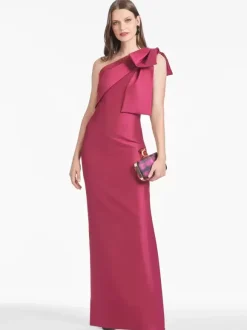 Party Dress For Mother Of The Bride One-Shoulder Bows Floor-Length Mermaid Guest Dresses For Wedding