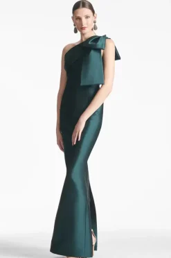 Party Dress For Mother Of The Bride One-Shoulder Bows Floor-Length Mermaid Guest Dresses For Wedding