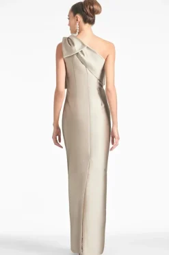 Party Dress For Mother Of The Bride One-Shoulder Bows Floor-Length Mermaid Guest Dresses For Wedding