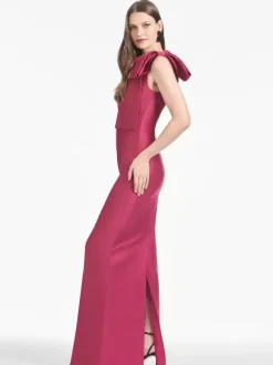 Party Dress For Mother Of The Bride One-Shoulder Bows Floor-Length Mermaid Guest Dresses For Wedding