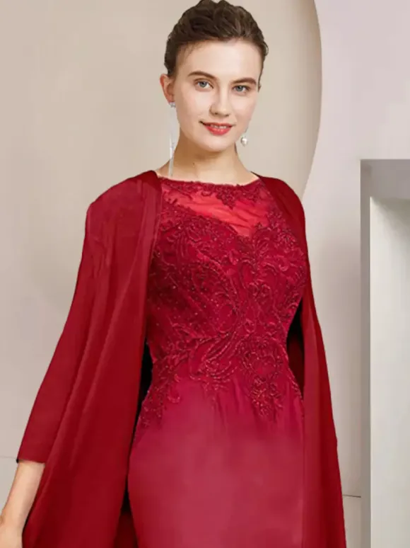 Party Dress For Mother Of The Bride Jewel Neck Short Sleeves A-Line Lace Tea-Length Guest Dresses For Wedding Free Customization