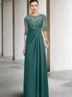Party Dress For Mother Of The Bride Jewel Neck Sleeveless A-Line Lace Guest Dresses For Wedding Free Customization