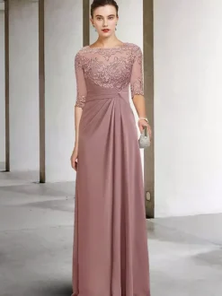 Party Dress For Mother Of The Bride Jewel Neck Sleeveless A-Line Lace Guest Dresses For Wedding Free Customization