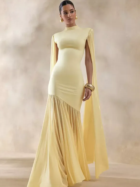 Party Dress Maxi Black Jewel Neck Sleeveless Chic Semi Formal Dress