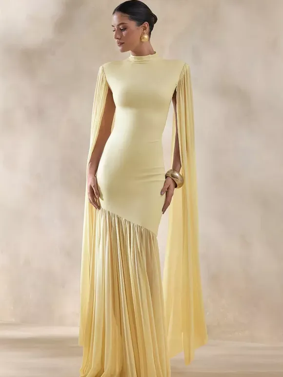 Party Dress Maxi Black Jewel Neck Sleeveless Chic Semi Formal Dress