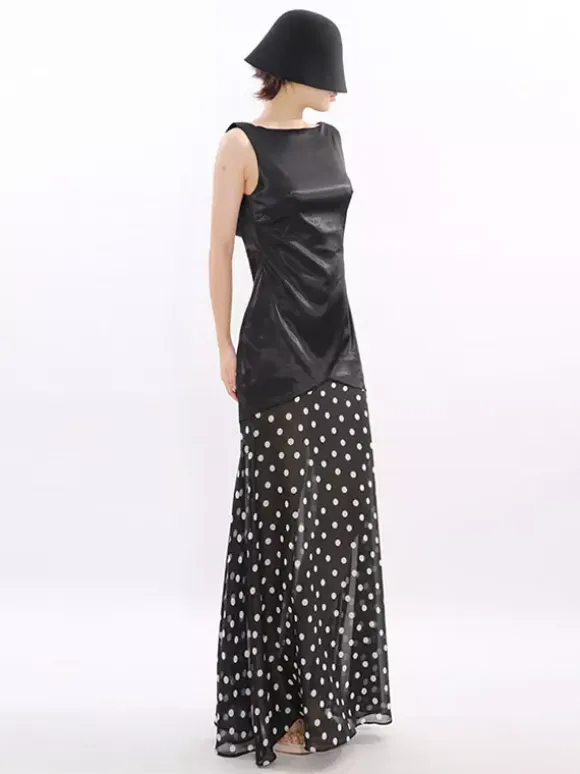 Party Dress Maxi Black Sleeveless Elegant High Rise Semi Formal Summer Dress