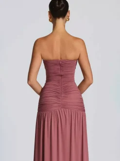 Party Dress Maxi Coffee Brown Halter Zipper Sleeveless Backless Elegant Semi Formal Dress