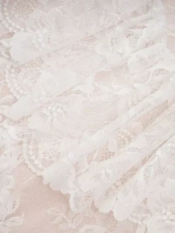 Party Dress Maxi White Stand Collar Lace Long Sleeves Shaping Flared Sleeves Chic Semi Formal Dress