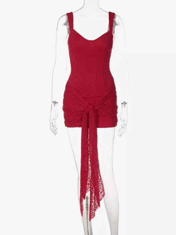 Party Dress Mini Black Straps Neck Lace Sleeveless Backless Casual Semi Formal Dress