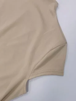 Party Dress Mini Khaki High Collar Pleated Short Sleeves Clothes Sexy Semi Formal Dress