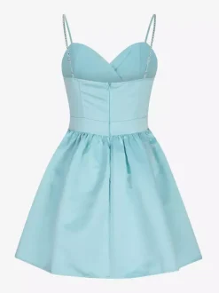 Party Dress Mini Royal Blue Straps Neck Zipper Sleeveless Backless Sweet Semi Formal Dress