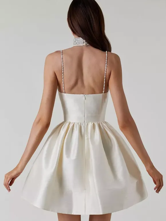 Party Dress Mini Royal Blue Straps Neck Zipper Sleeveless Backless Sweet Semi Formal Dress