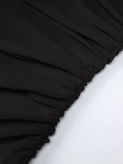 Party Dresses Black Halter Sweetheart Ruched Split Midi Dress Night Club City Outfit