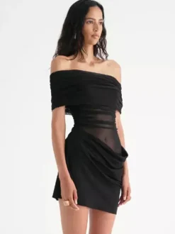 Party Dress Dresses Mini Green Strapless Pleated Sleeveless Semi Formal Dress