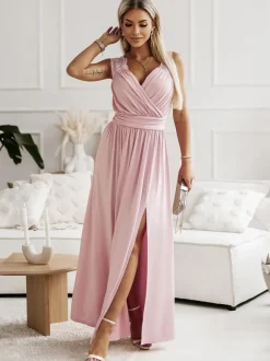 Party Dresses Apricot Sweetheart Neck Sleeveless Layered Prom Maxi Dress