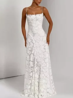 Party Dresses Jacquard Maxi Slip Dress With Backless Design For Summer Events 2026