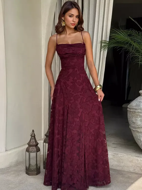 Party Dresses Jacquard Maxi Slip Dress With Backless Design For Summer Events 2026