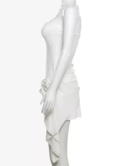 Party Dresses White Strapless Sleeveless Semi Formal Dress