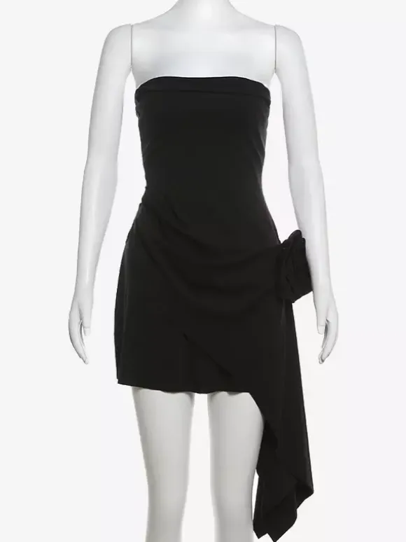 Party Dresses White Strapless Sleeveless Semi Formal Dress