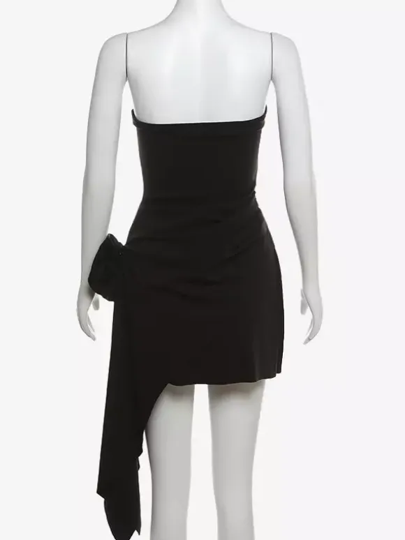 Party Dresses White Strapless Sleeveless Semi Formal Dress