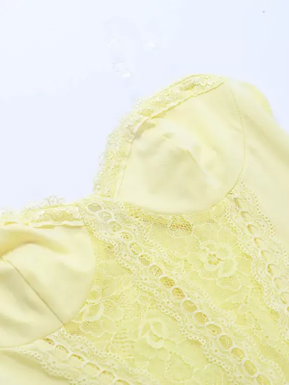Party Dresses Yellow Strapless Lace Corset Maxi Dress Sweetheart Bustier Bodycon Mermaid Evening Gown