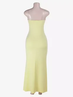 Party Dresses Yellow Strapless Lace Corset Maxi Dress Sweetheart Bustier Bodycon Mermaid Evening Gown