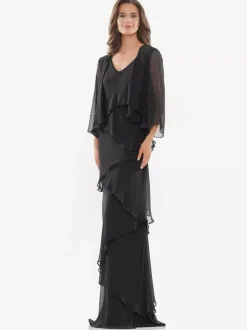 Party Dress For Mother Of The Bride V-Neck Sleeveless A-Line Ruffles Wedding Guest Dresses