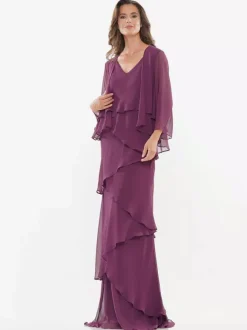 Party Dress For Mother Of The Bride V-Neck Sleeveless A-Line Ruffles Wedding Guest Dresses
